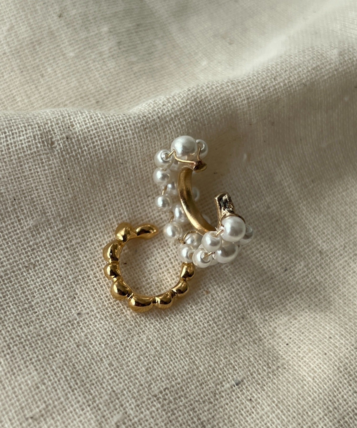 ciite' シーテ イヤーカフ パール&メタル イヤーカフセット