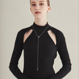 ciite' シーテ ネックレス 【 金属アレルギー対応 】 ノットチェーンロングネックレス サージカルステンレス