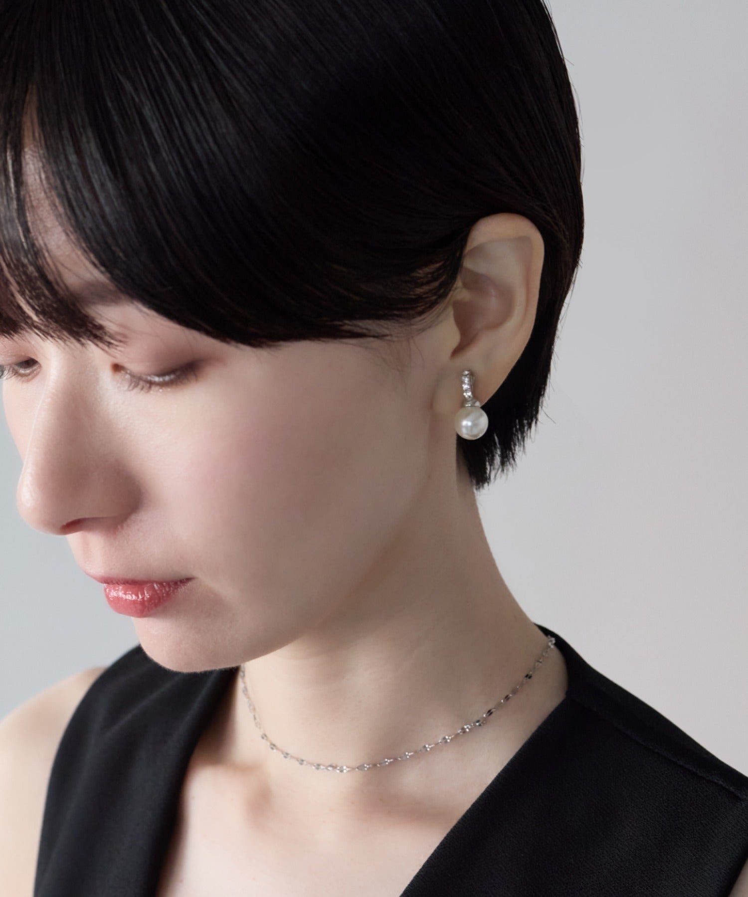 ciite' シーテ イヤリング シリコン付 デザインビジュー パール イヤリング