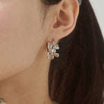 ciite' シーテ ピアス（両耳用） フラワービジュー フープピアス（両耳用）