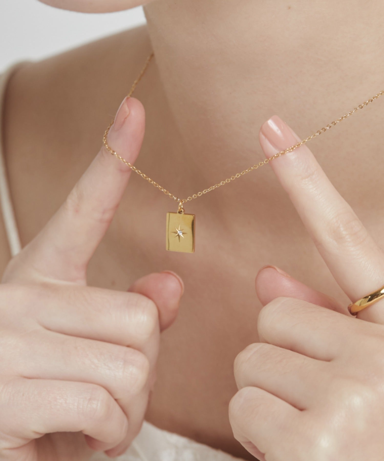 ciite' シーテ ネックレス 【 金属アレルギー対応 】 ビジュープレートネックレス サージカルステンレス