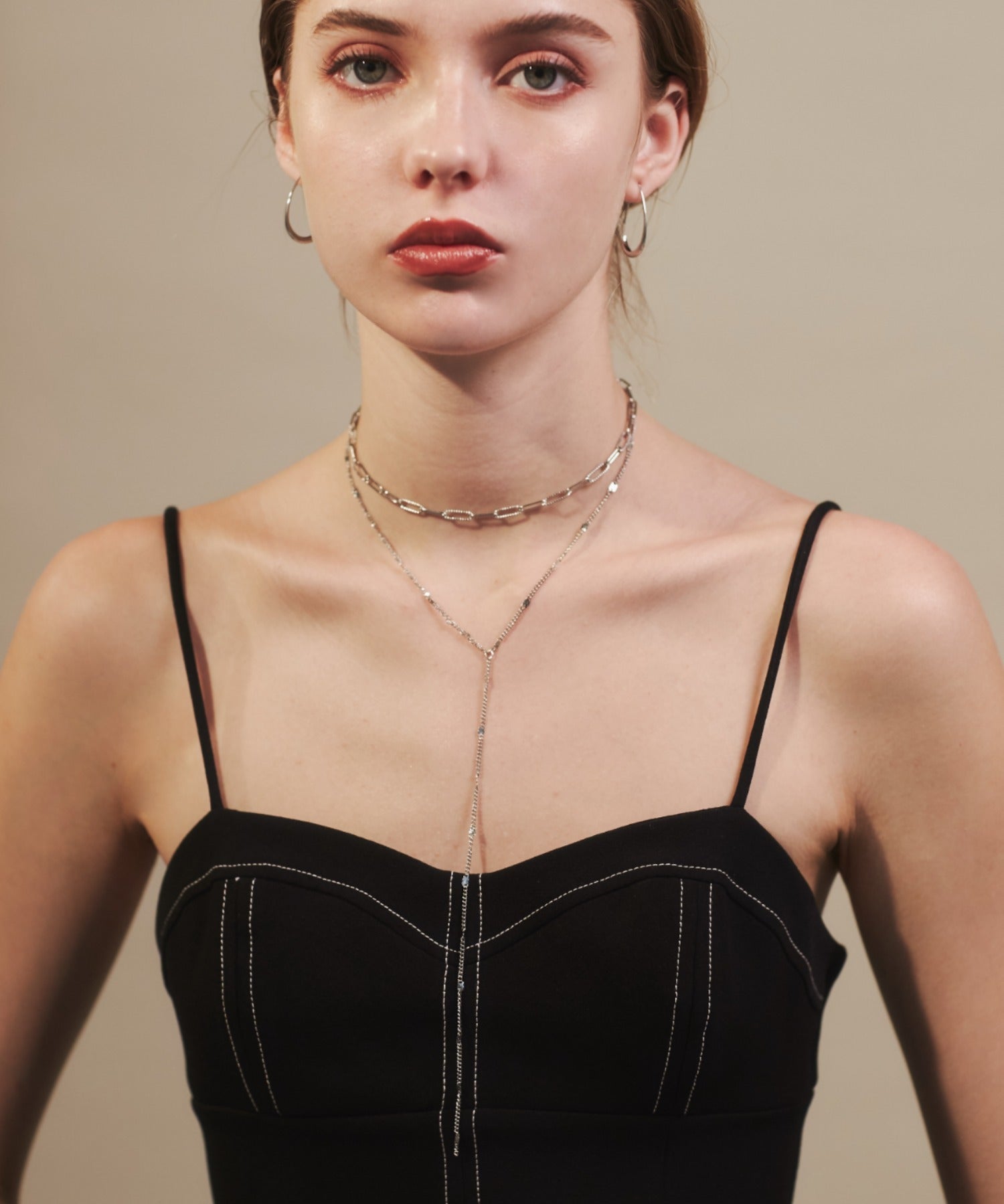 ciite' シーテ ネックレス 【 金属アレルギー対応 】 2連ロングネックレス サージカルステンレス