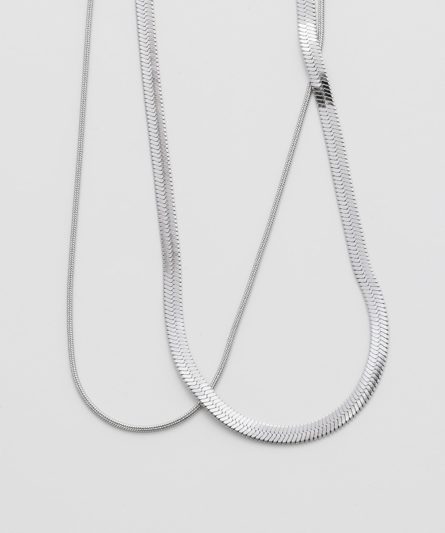 ciite' シーテ ネックレス 【 金属アレルギー対応 】 2連スネークチェーンネックレス サージカルステンレス