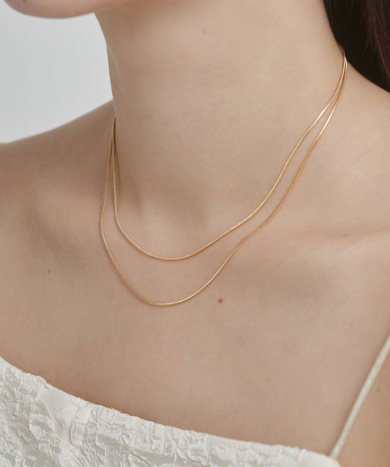 ciite' シーテ ネックレス 【 金属アレルギー対応 】 1mm スネークネックレス 2個セット サージカルステンレス 36～41cm, 39～44cm