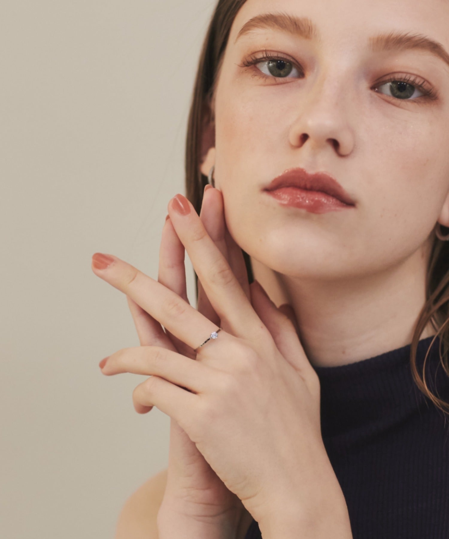 ciite' シーテ リング 【 金属アレルギー対応 】 シンプルビジューリング サージカルステンレス