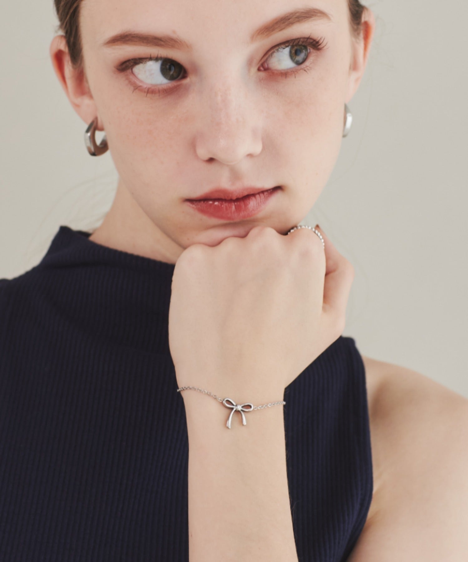 ciite' シーテ ブレスレット 【 金属アレルギー対応 】 シンプルリボン ブレスレット サージカルステンレス