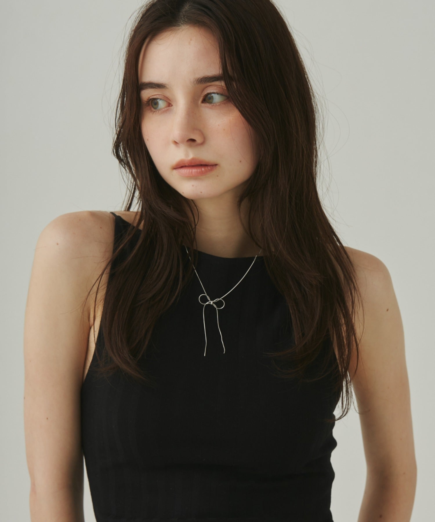 ciite' シーテ ネックレス 【 金属アレルギー対応 】 simple ribbon necklace / シンプル リボン ネックレス サージカルステンレス