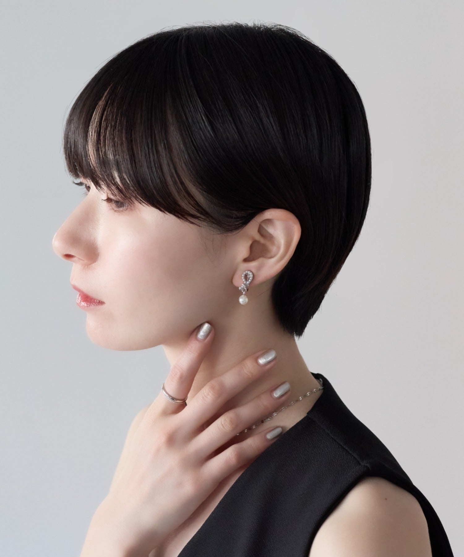 ciite' シーテ イヤリング シリコン付 デザインビジュー パールイヤリング