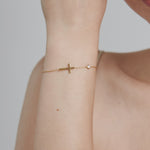 ciite' シーテ ブレスレット 【 金属アレルギー対応 】 クロスビジューブレスレット サージカルステンレス