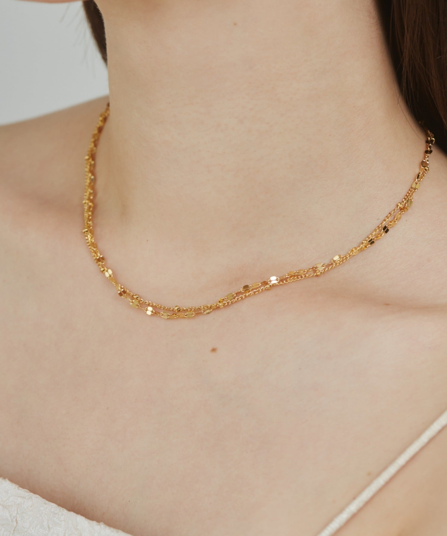 ciite' シーテ ネックレス 【 金属アレルギー対応 】 2連チェーンネックレス サージカルステンレス