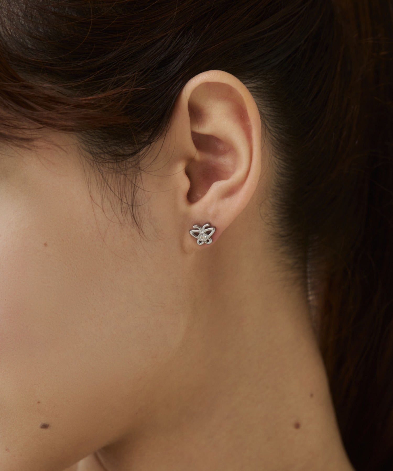 ciite' シーテ ピアス（両耳用） 【 金属アレルギー対応 】ミニビジューバタフライピアス サージカルステンレス（両耳用）