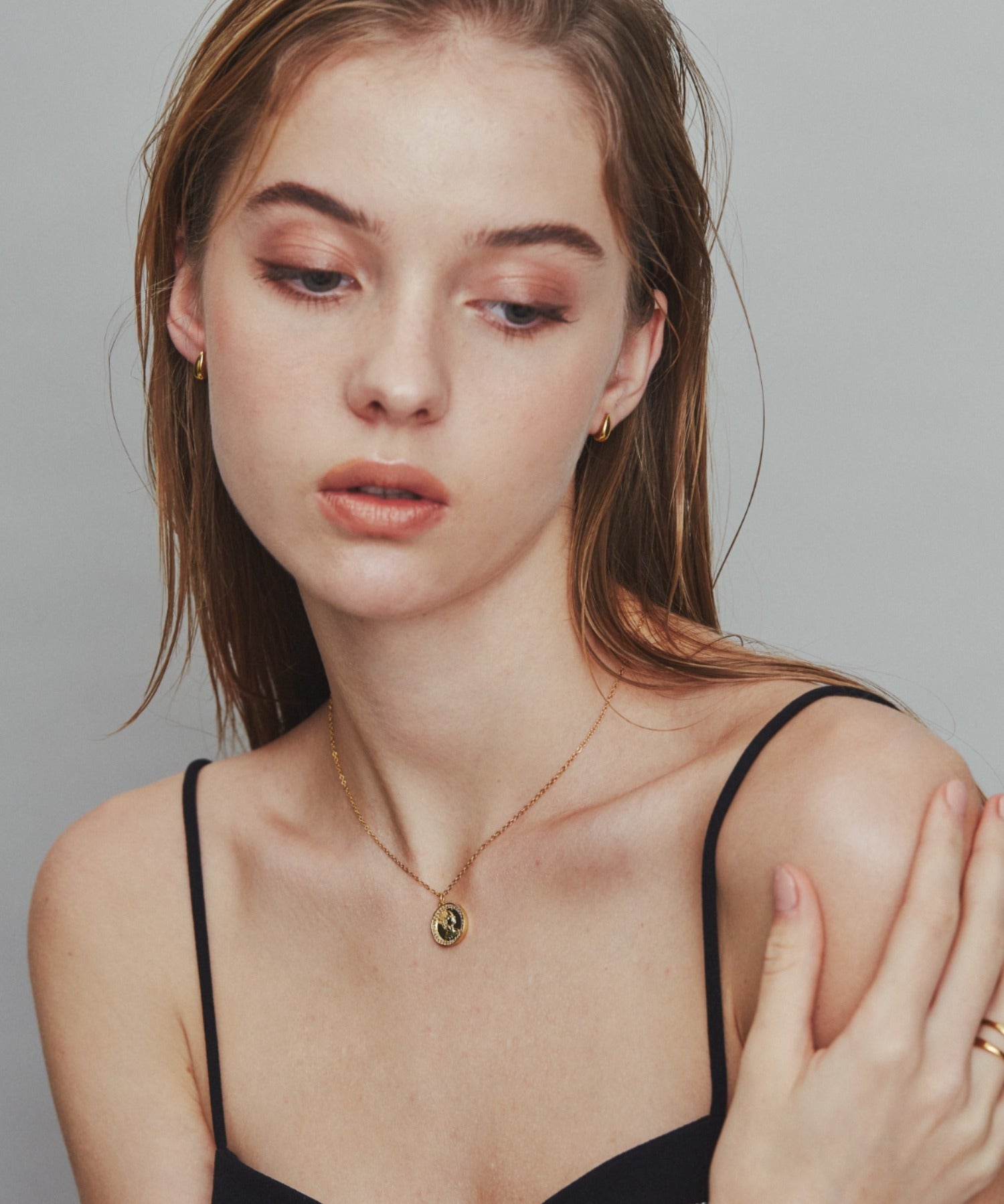 ciite' シーテ ネックレス 【 金属アレルギー対応 】 ビジューコインネックレス サージカルステンレス