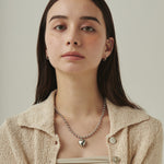 ciite' シーテ ネックレス ぷっくりメタルハート ＆ ボールチェーンネックレス