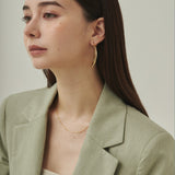 ciite' シーテ ピアス（両耳用） 大ぶり立体オーバルフープピアス (両耳用)