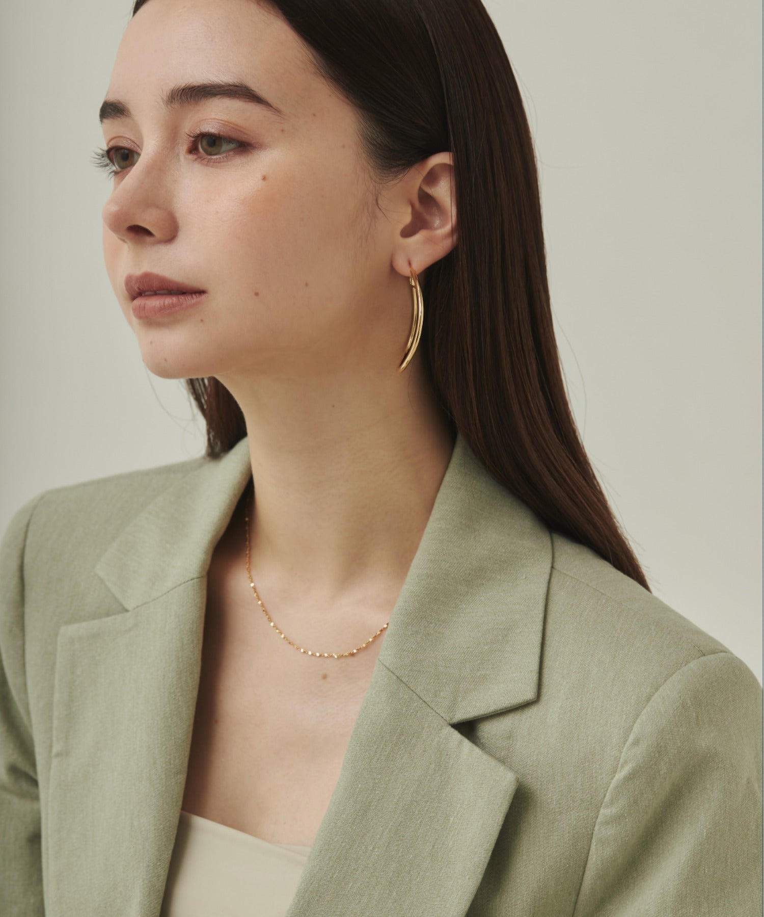 ciite' シーテ ピアス（両耳用） 大ぶり立体オーバルフープピアス (両耳用)