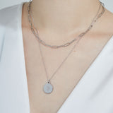 ciite' シーテ ネックレス 【 金属アレルギー対応 】 2連 エリザベス コインネックレス サージカルステンレス