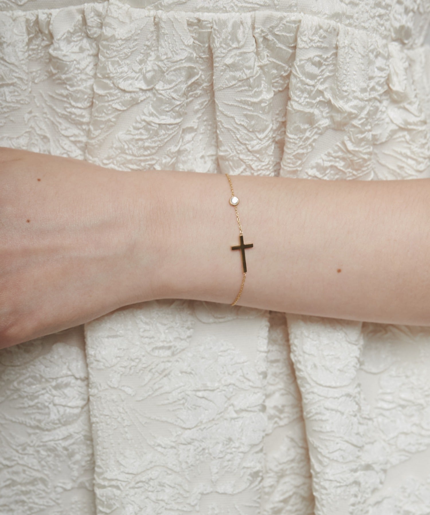 ciite' シーテ ブレスレット 【 金属アレルギー対応 】 クロスビジューブレスレット サージカルステンレス