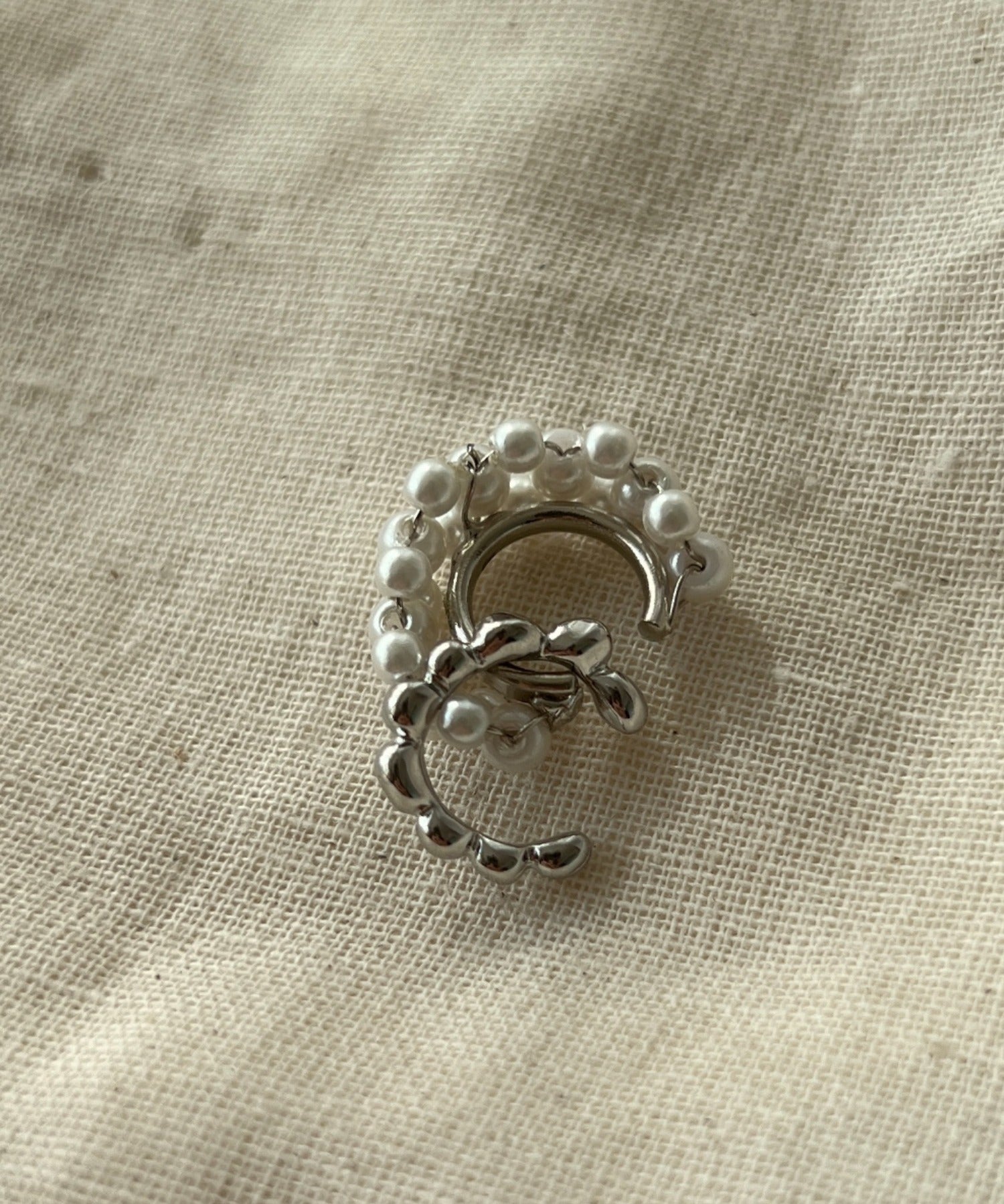 ciite' シーテ イヤーカフ パール&メタル イヤーカフセット