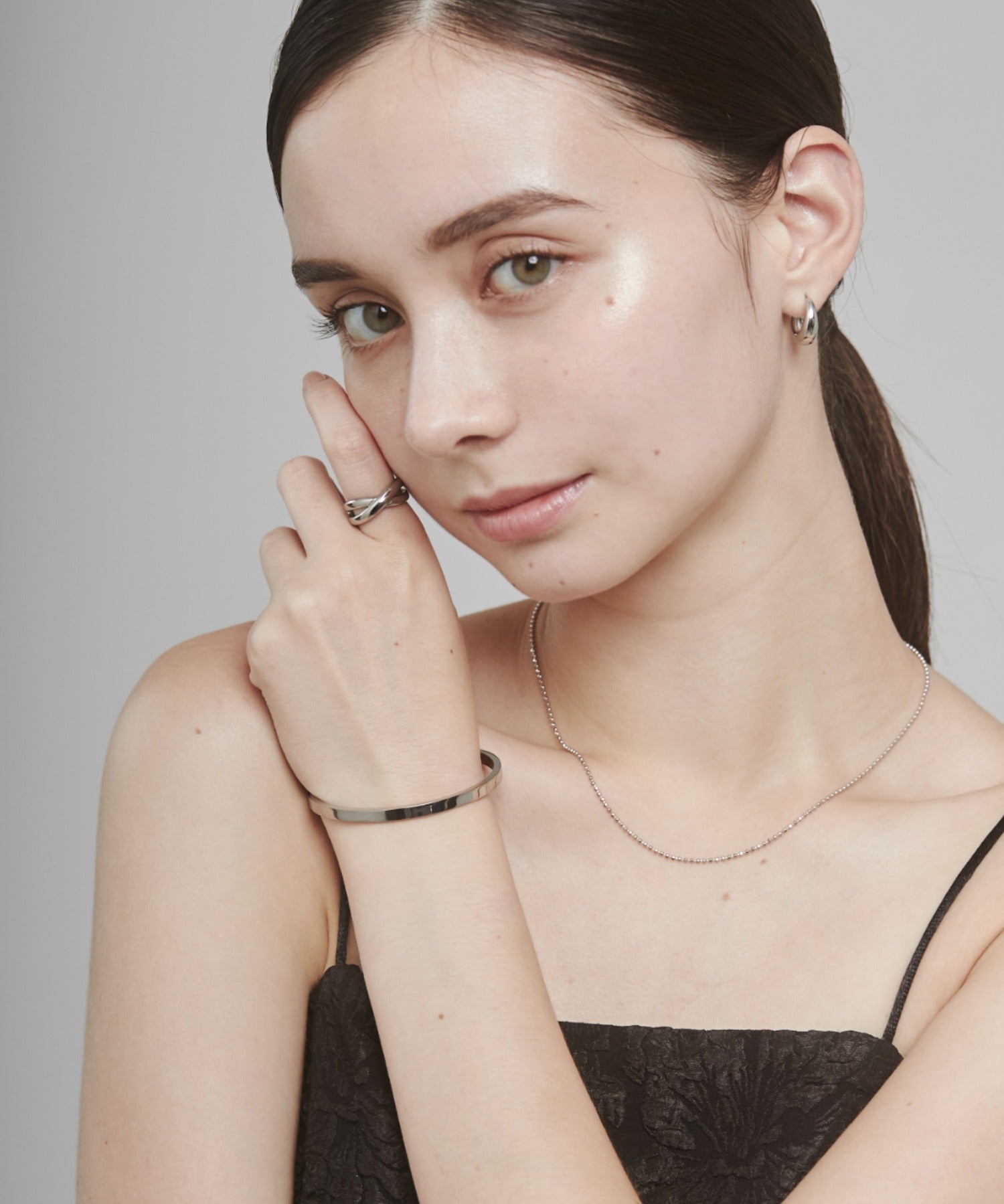 ciite' シーテ ブレスレット 【 金属アレルギー対応 】 ハートビジュー シンプルブレスレット / バングル サージカルステンレス