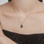 ciite' シーテ ネックレス 【 金属アレルギー対応 】 シズクビジューネックレス サージカルステンレス