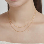 ciite' シーテ ネックレス 【 金属アレルギー対応 】 1mm スネークネックレス 2個セット サージカルステンレス 36～41cm, 39～44cm