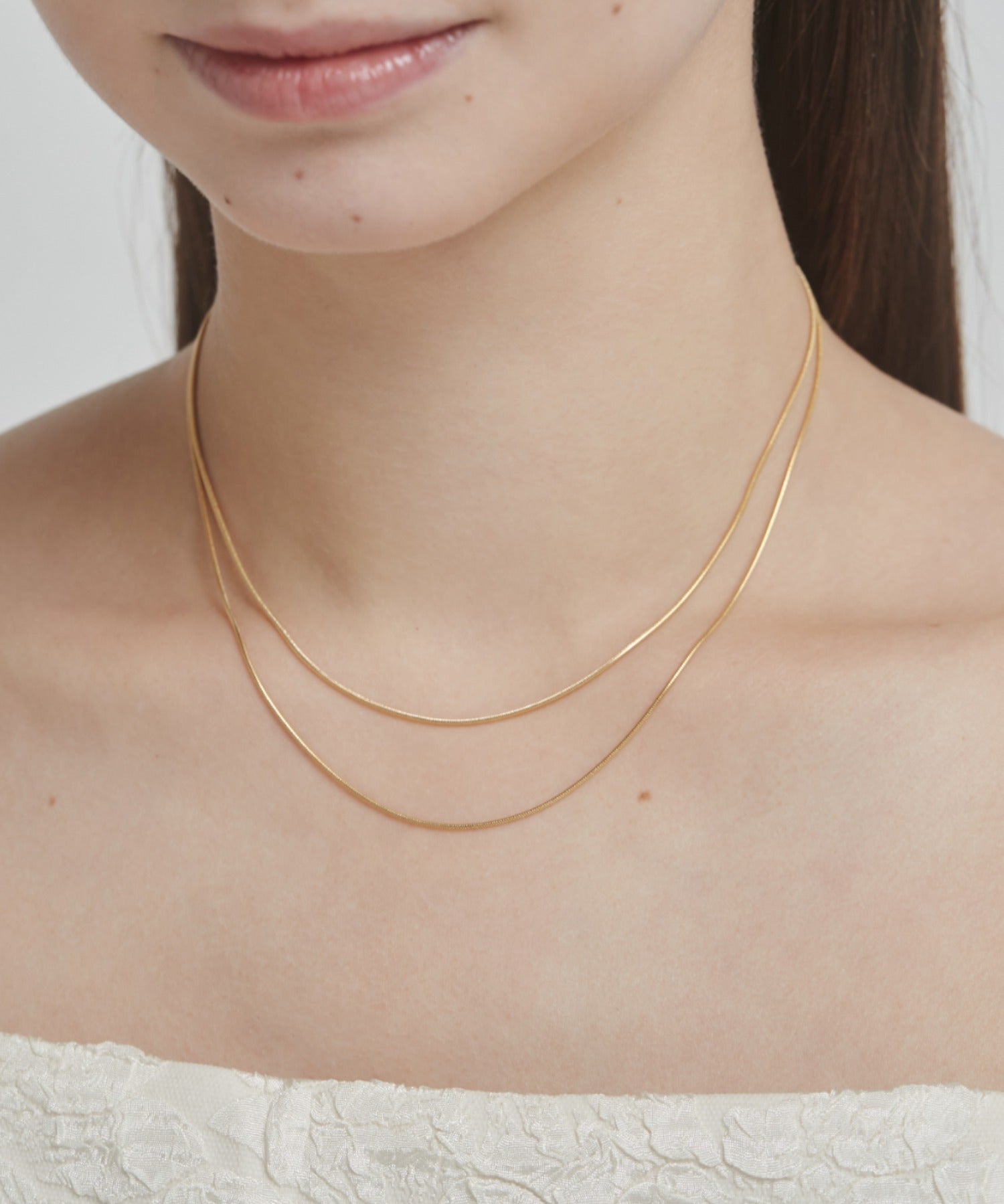 ciite' シーテ ネックレス 【 金属アレルギー対応 】 1mm スネークネックレス 2個セット サージカルステンレス 36～41cm, 39～44cm