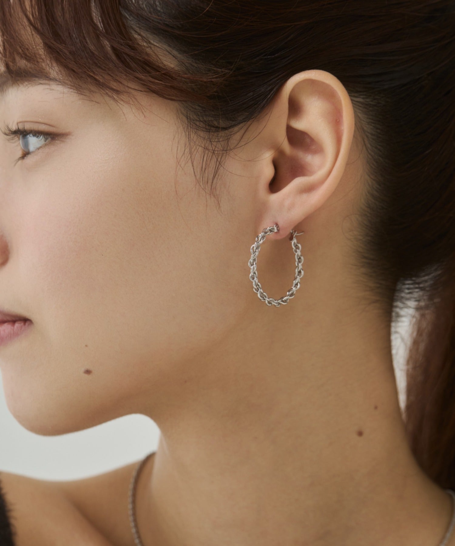 ciite' シーテ ピアス（両耳用） 【 金属アレルギー対応 】チェーンモチーフ フープピアス サージカルステンレス（両耳用）