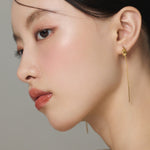 ciite' シーテ ピアス（両耳用） 【 金属アレルギー対応 】 ノットチェーンピアス サージカルステンレス (両耳用)