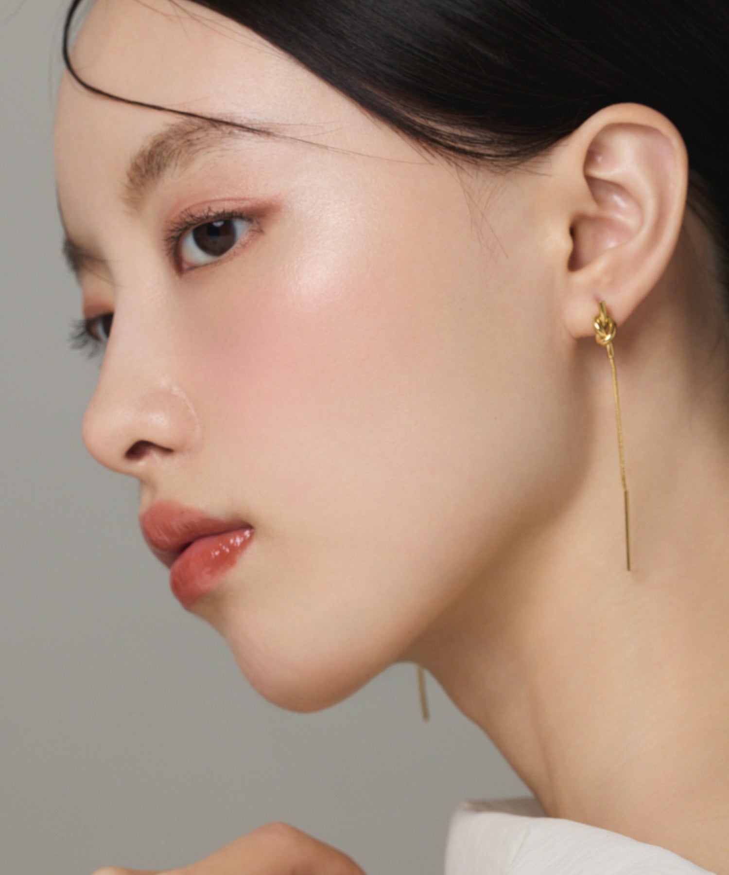 ciite' シーテ ピアス（両耳用） 【 金属アレルギー対応 】 ノットチェーンピアス サージカルステンレス (両耳用)