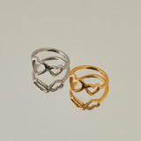 ciite' シーテ リング 【 金属アレルギー対応 】 ダブルハートリング サージカルステンレス