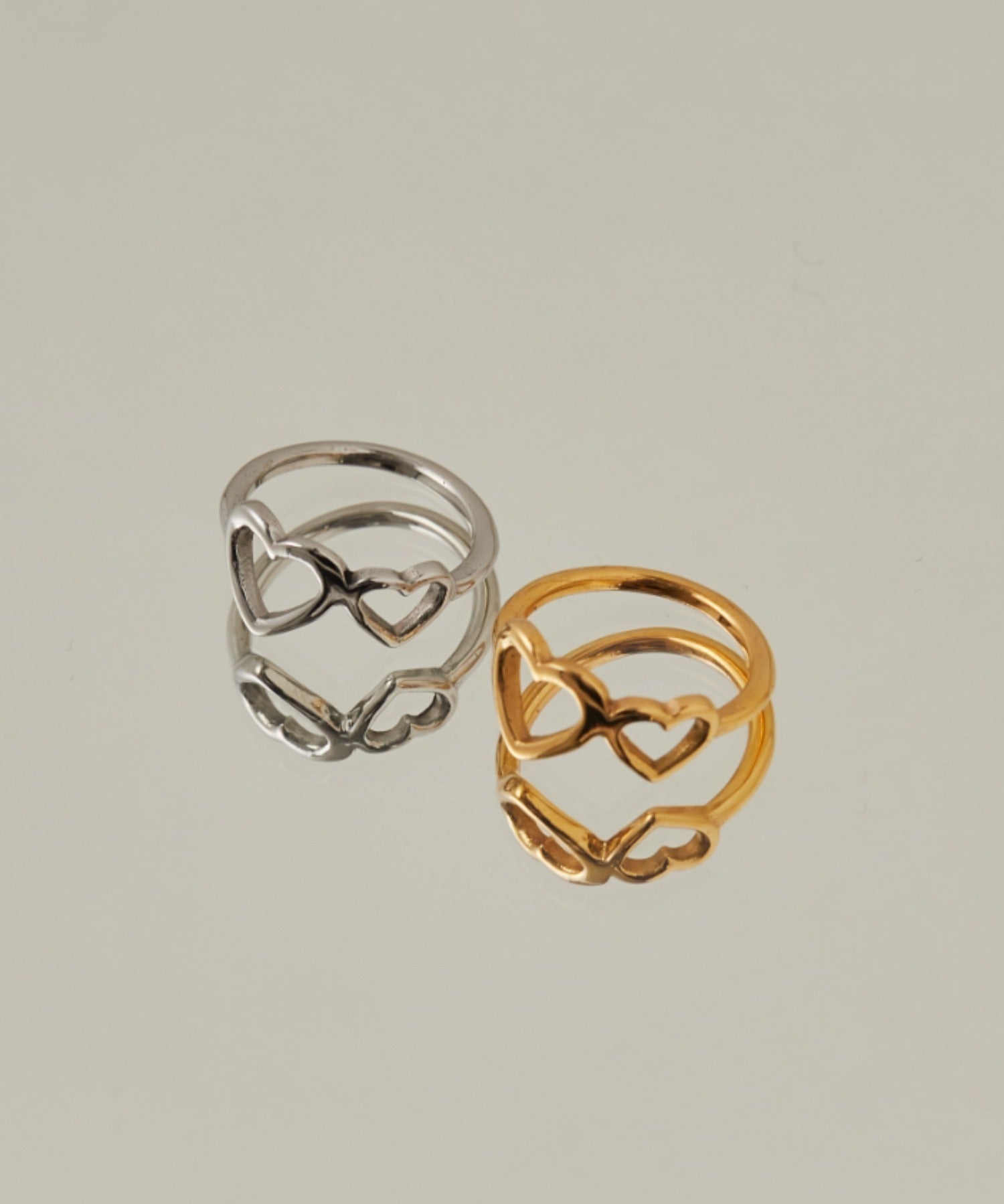 ciite' シーテ リング 【 金属アレルギー対応 】 ダブルハートリング サージカルステンレス