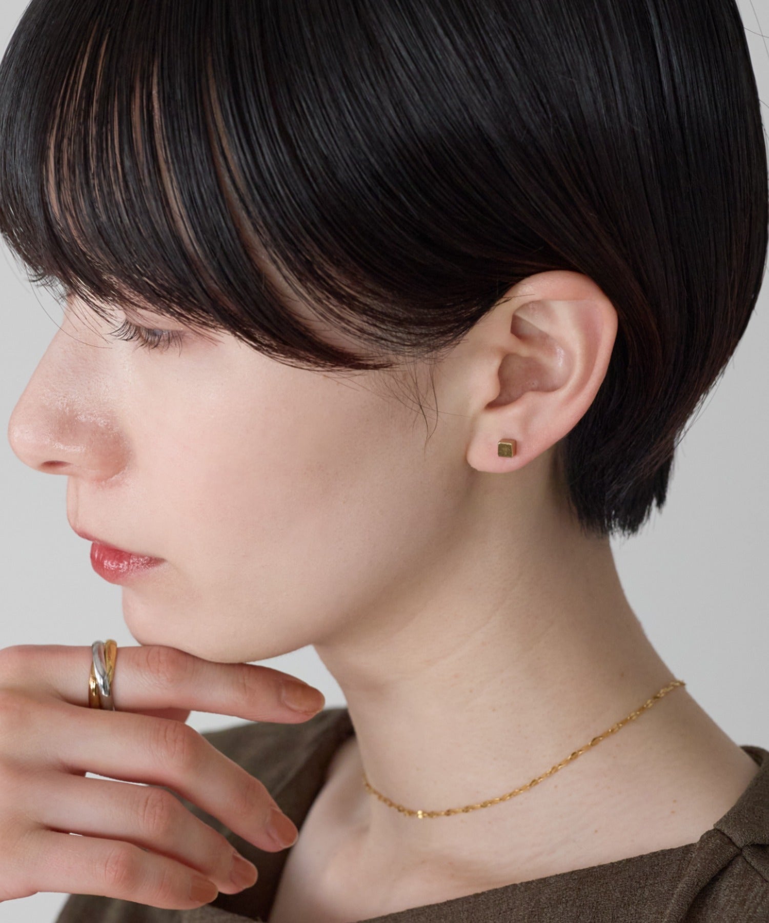 ciite' シーテ ピアス（両耳用） 【金属アレルギー対応】シンプルスクエア ピアス