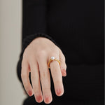 ciite' シーテ リング 【 金属アレルギー対応 】 パールモチーフリング サージカルステンレス