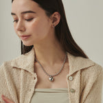 ciite' シーテ ネックレス ぷっくりメタルハート ＆ ボールチェーンネックレス