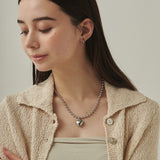 ciite' シーテ ネックレス ぷっくりメタルハート ＆ ボールチェーンネックレス