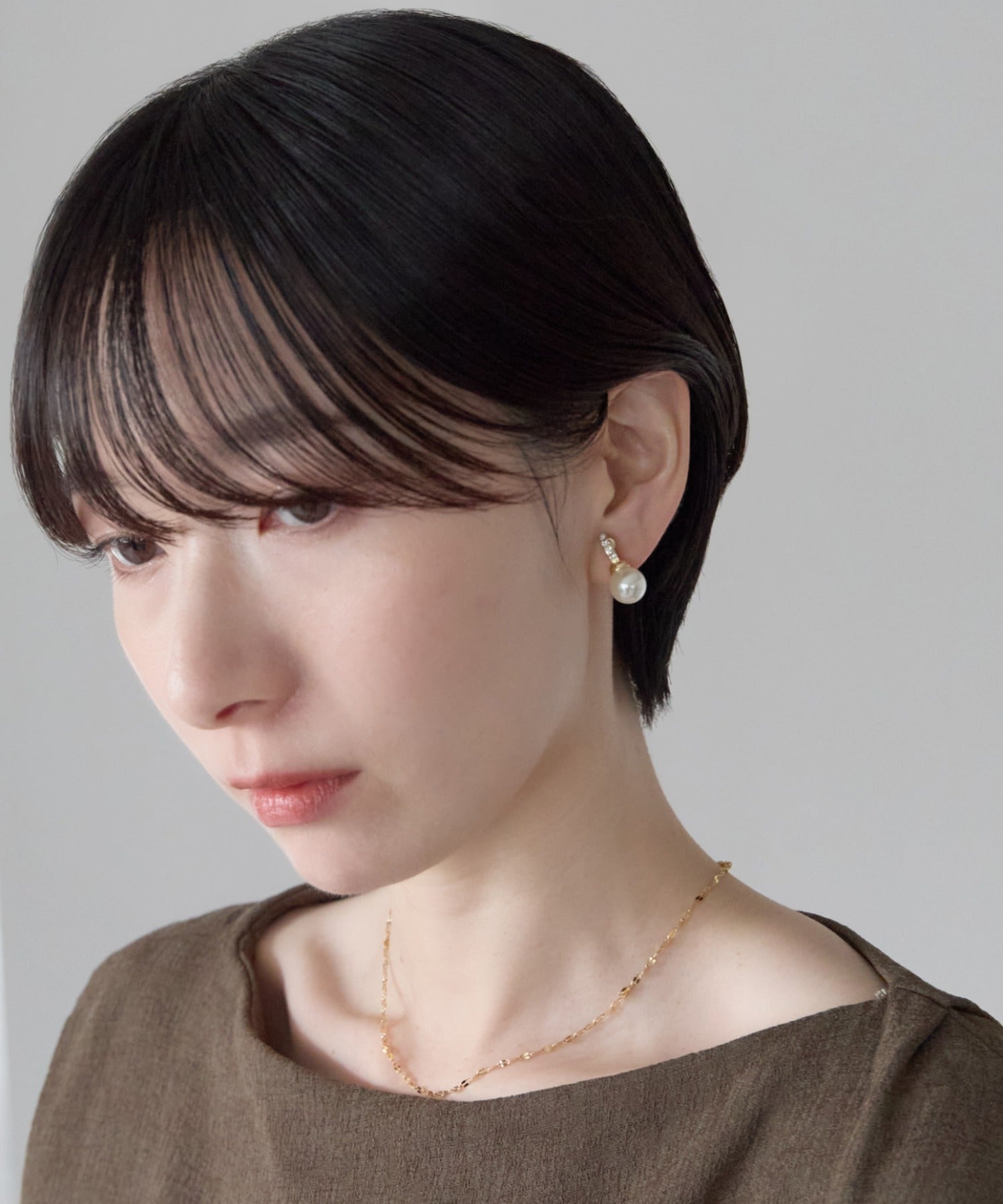 ciite' シーテ イヤリング シリコン付 デザインビジュー パール イヤリング
