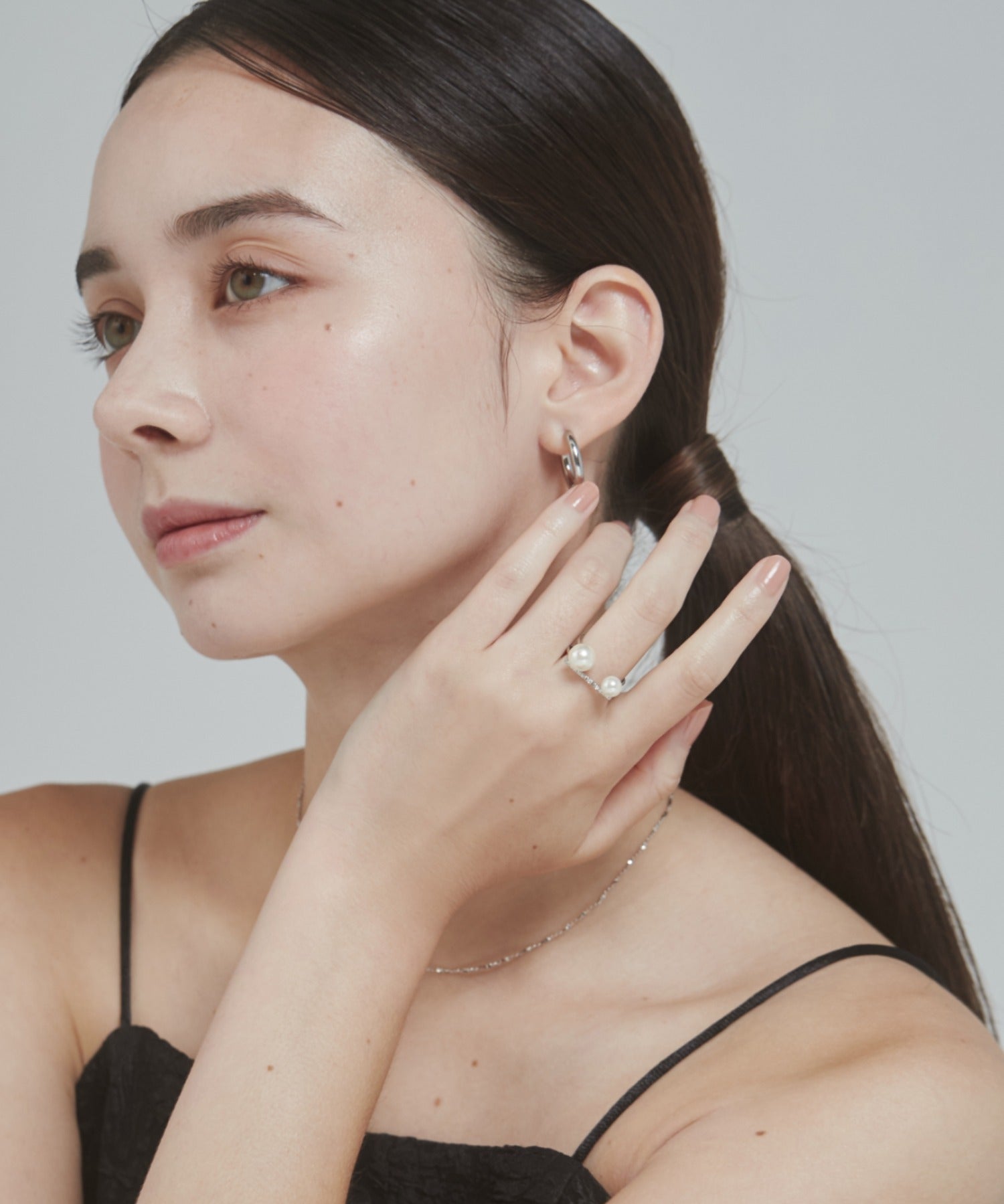 ciite' シーテ リング ビジューダブルパール リング