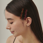 ciite' シーテ ヘアアクセサリー ウェーブデザインヘアピン 2個セット