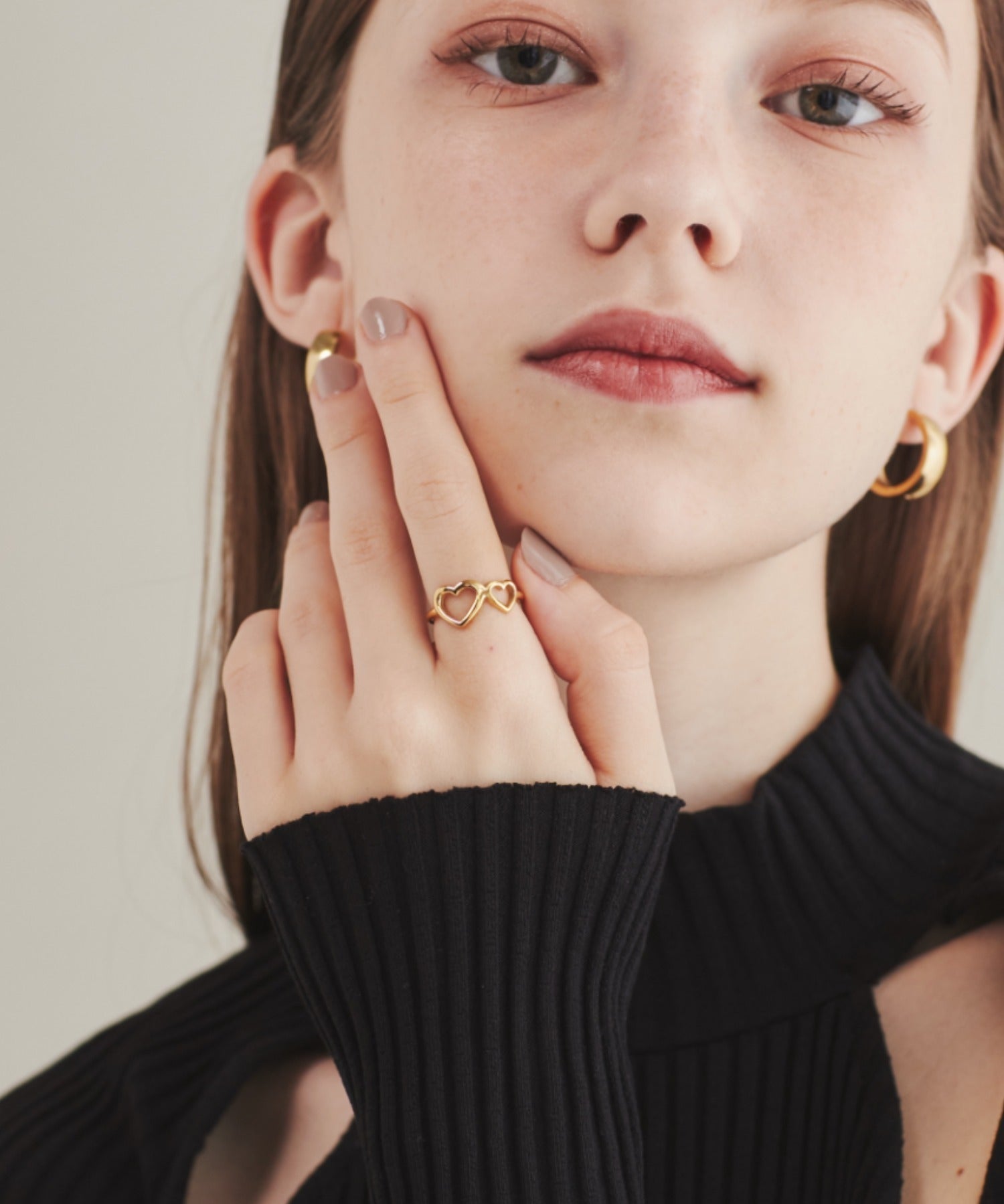 ciite' シーテ リング 【 金属アレルギー対応 】 ダブルハートリング サージカルステンレス