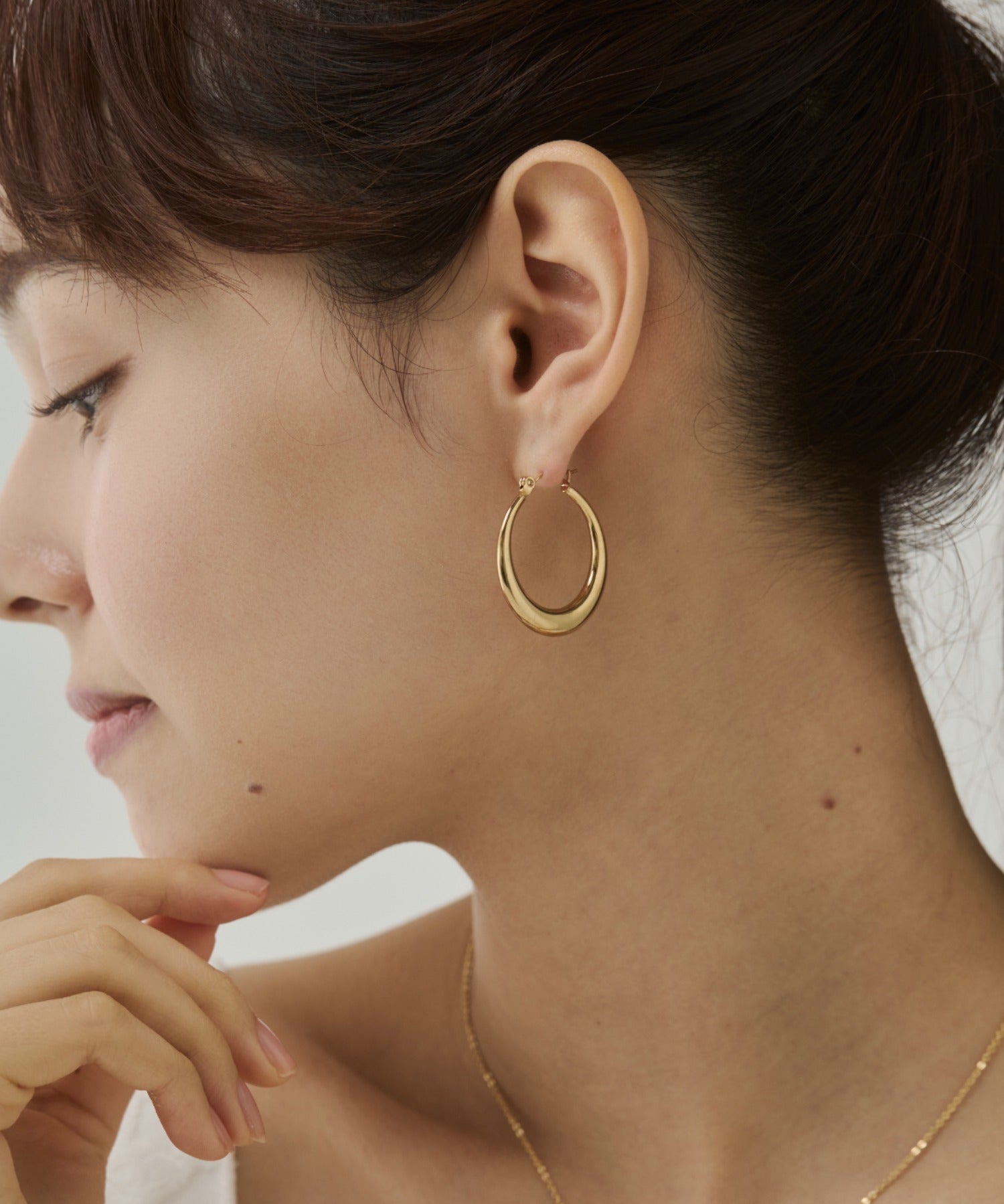 ciite' シーテ ピアス（両耳用） 【 金属アレルギー対応 】オーバルフープピアス サージカルステンレス（両耳用）