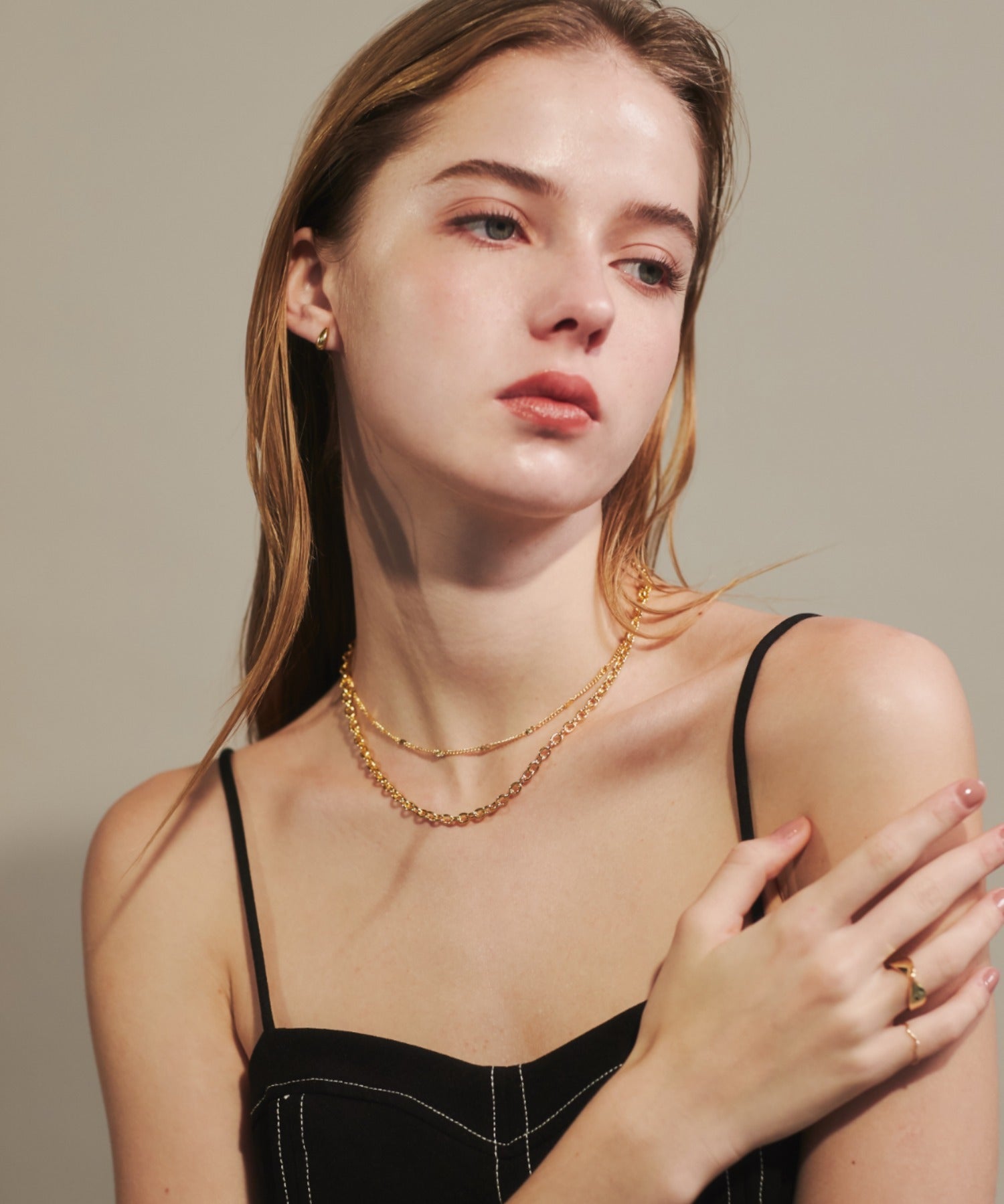 ciite' シーテ ネックレス 【 金属アレルギー対応 】 2連チェーンネックレス サージカルステンレス