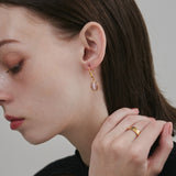 ciite' シーテ ピアス（両耳用） 【 金属アレルギー対応 】 オーバルストーン フックピアス サージカルステンレス (両耳用)