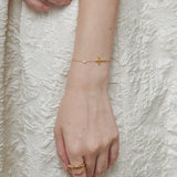 ciite' シーテ ブレスレット 【 金属アレルギー対応 】 クロスビジューブレスレット サージカルステンレス