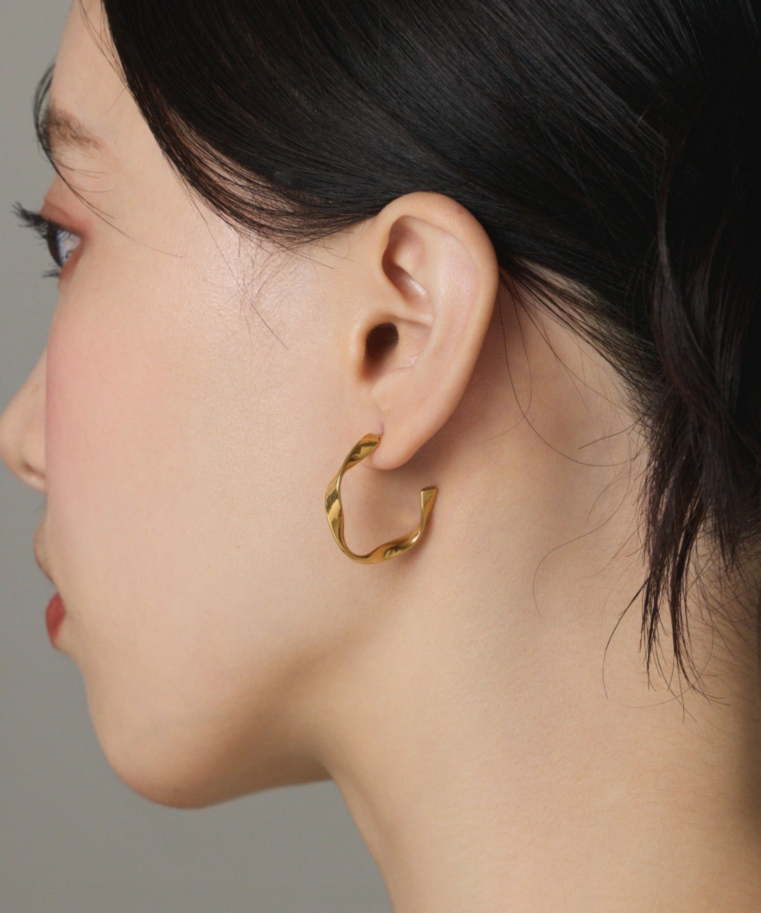 ciite' シーテ ピアス（両耳用） 【 金属アレルギー対応 】 ツイストフープピアス サージカルステンレス (両耳用)