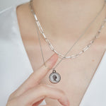 ciite' シーテ ネックレス 【 金属アレルギー対応 】 2連 エリザベス コインネックレス サージカルステンレス