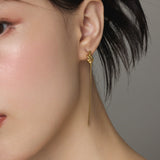 ciite' シーテ ピアス（両耳用） 【 金属アレルギー対応 】 ノットチェーンピアス サージカルステンレス (両耳用)