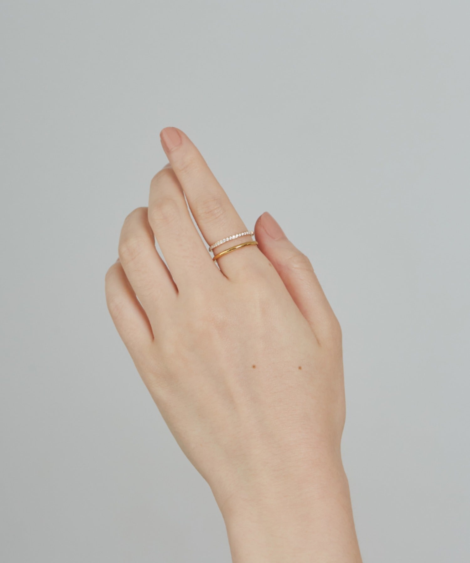 ciite' シーテ リング 【 金属アレルギー対応 】 ビジューダブルリング サージカルステンレス