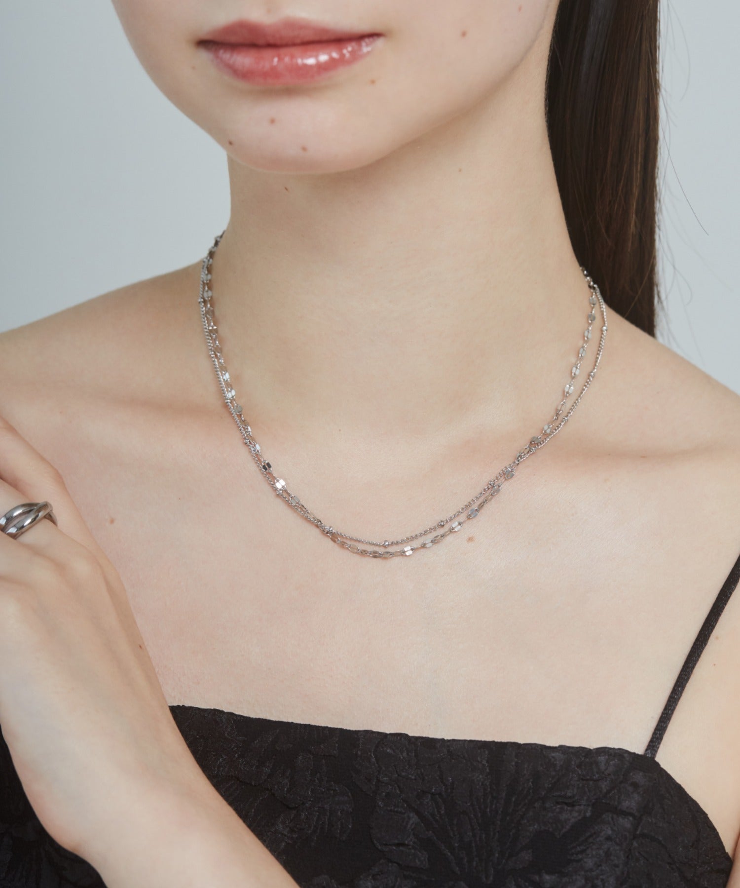 ciite' シーテ ネックレス 【 金属アレルギー対応 】 2連チェーンネックレス サージカルステンレス