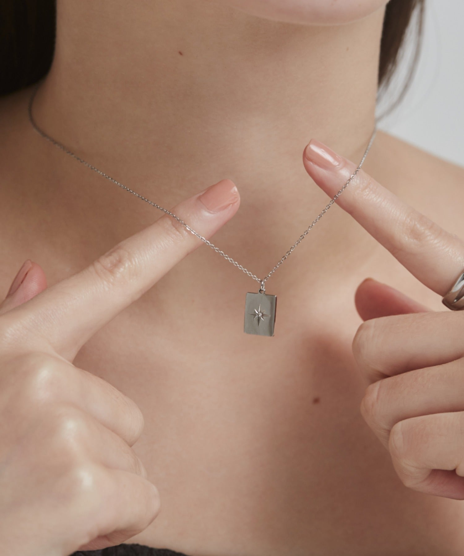 ciite' シーテ ネックレス 【 金属アレルギー対応 】 ビジュープレートネックレス サージカルステンレス