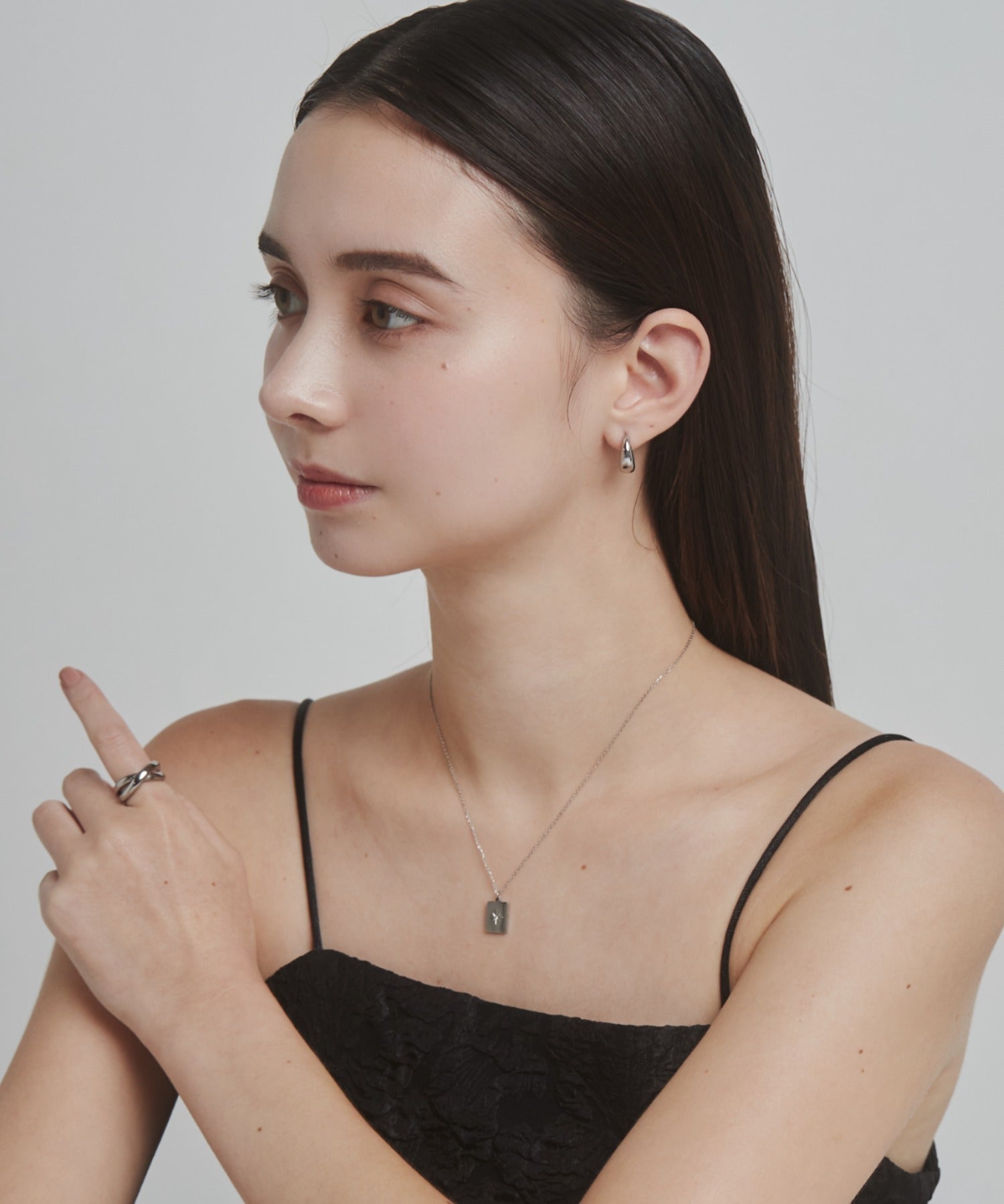 ciite' シーテ ネックレス 【 金属アレルギー対応 】 ビジュープレートネックレス サージカルステンレス